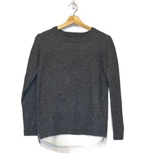 URBAN Outfitters Ribbed Sweater Womens Size XS Gray White Faux Thermal Oversized